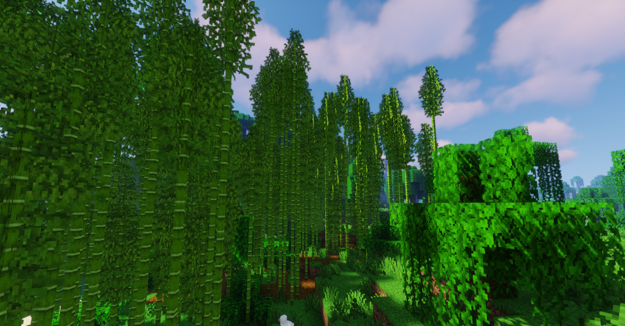 Сравнение стандартного и улучшенного бамбука в Minecraft