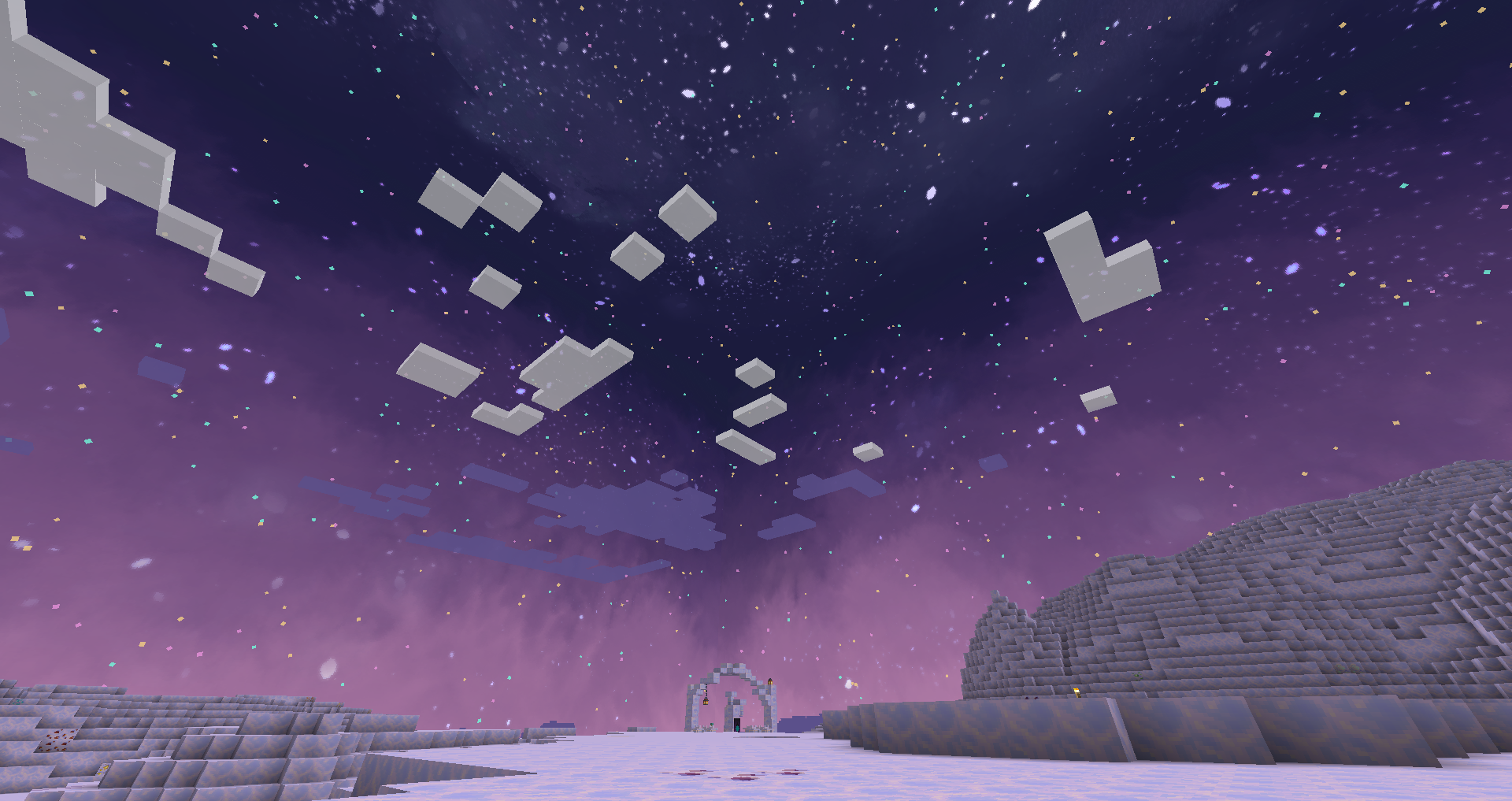 Улучшенное небо в Minecraft с реалистичными облаками и закатом