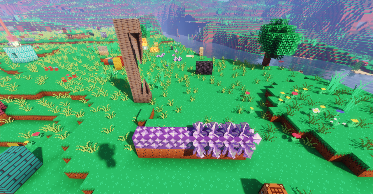 Геймплей Minecraft с текстур-паком INDIGO, показывающий улучшенные текстуры предметов