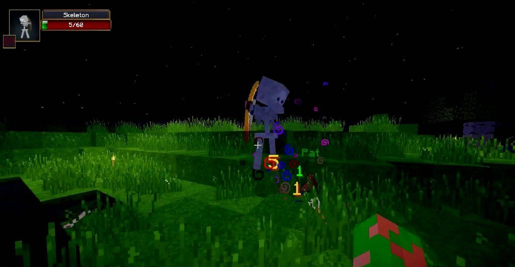 Битва с группой инфернальных пауков в темной пещере Minecraft