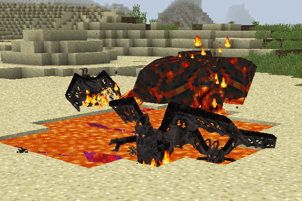 Огненный демон Inferno из мода Lycanites Mobs в Minecraft