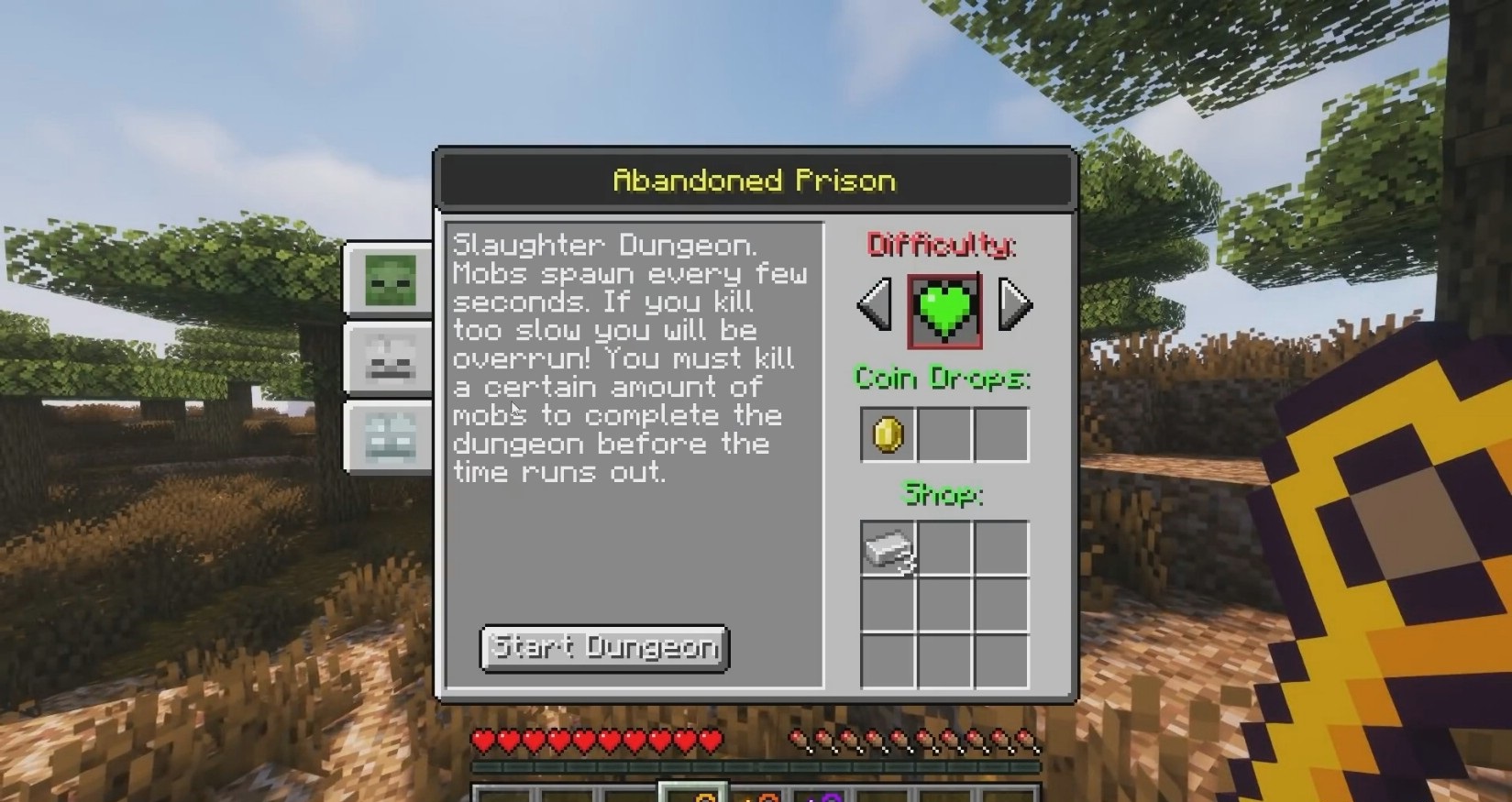 Битва с боссом в подземелье Infinite Dungeons Mod