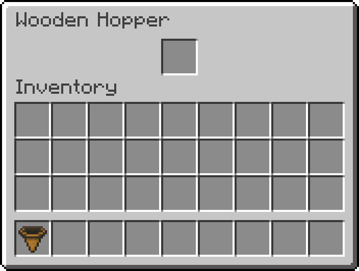 Интерфейс мода Wooden Hopper в Minecraft с настройками воронки