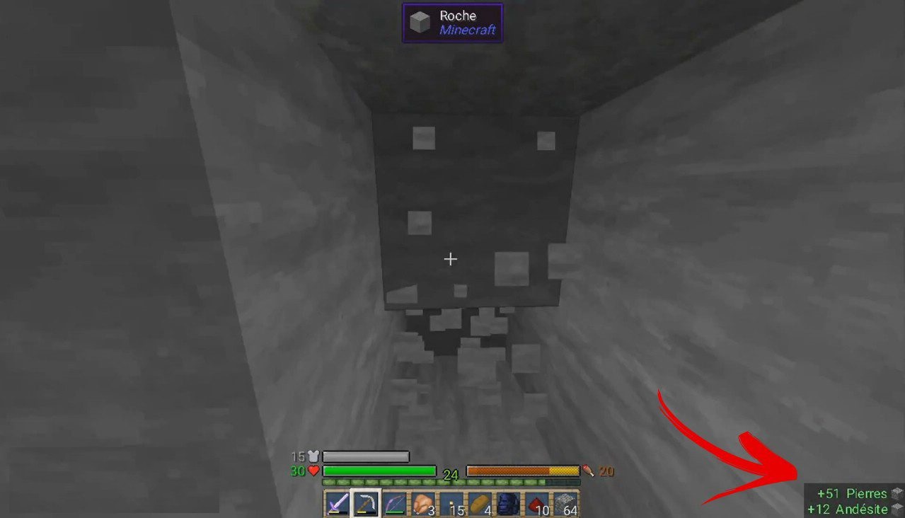 Геймплей Minecraft с модом Inventory Spam, демонстрирующий удобное управление предметами