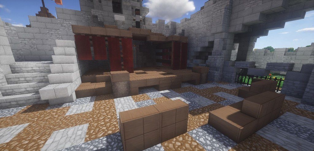 Ночной пейзаж в Minecraft с текстурами от Invictus Resource Pack