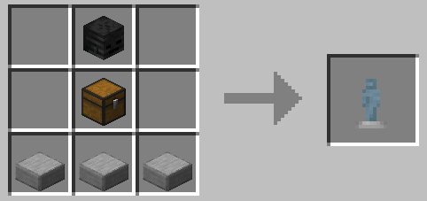 Интерфейс обмена инвентарём между игроком и статуей в Minecraft