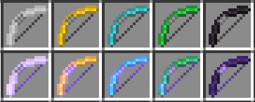 Сравнение разных луков из мода Iron Bows в Minecraft