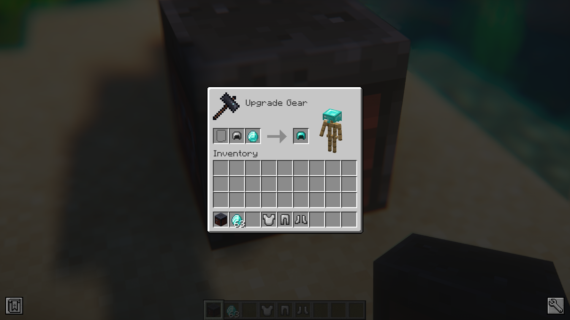 Рецепты крафта улучшенной брони в инвентаре Minecraft