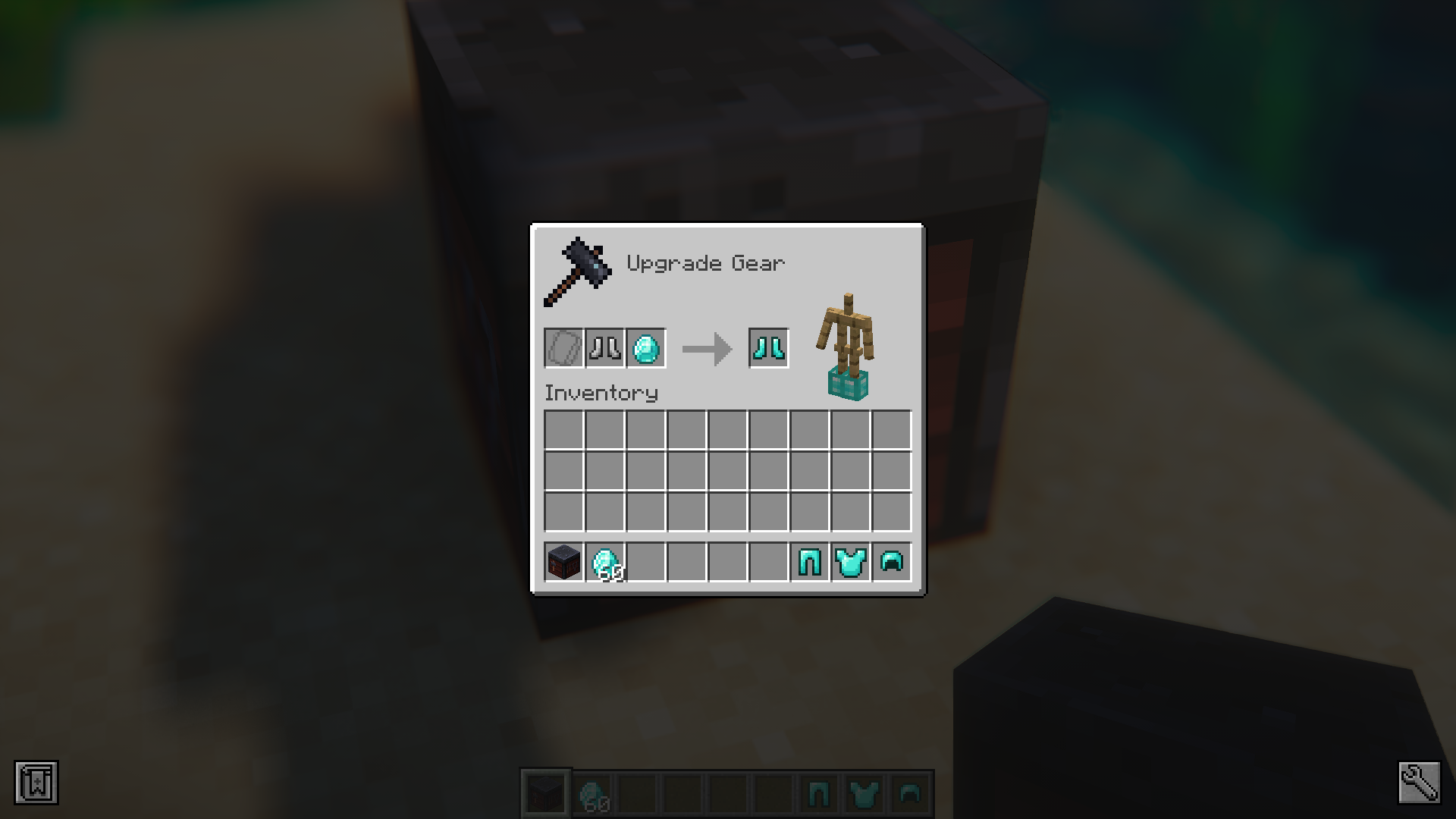 Готовый комплект незеритовой брони после апгрейда в Minecraft