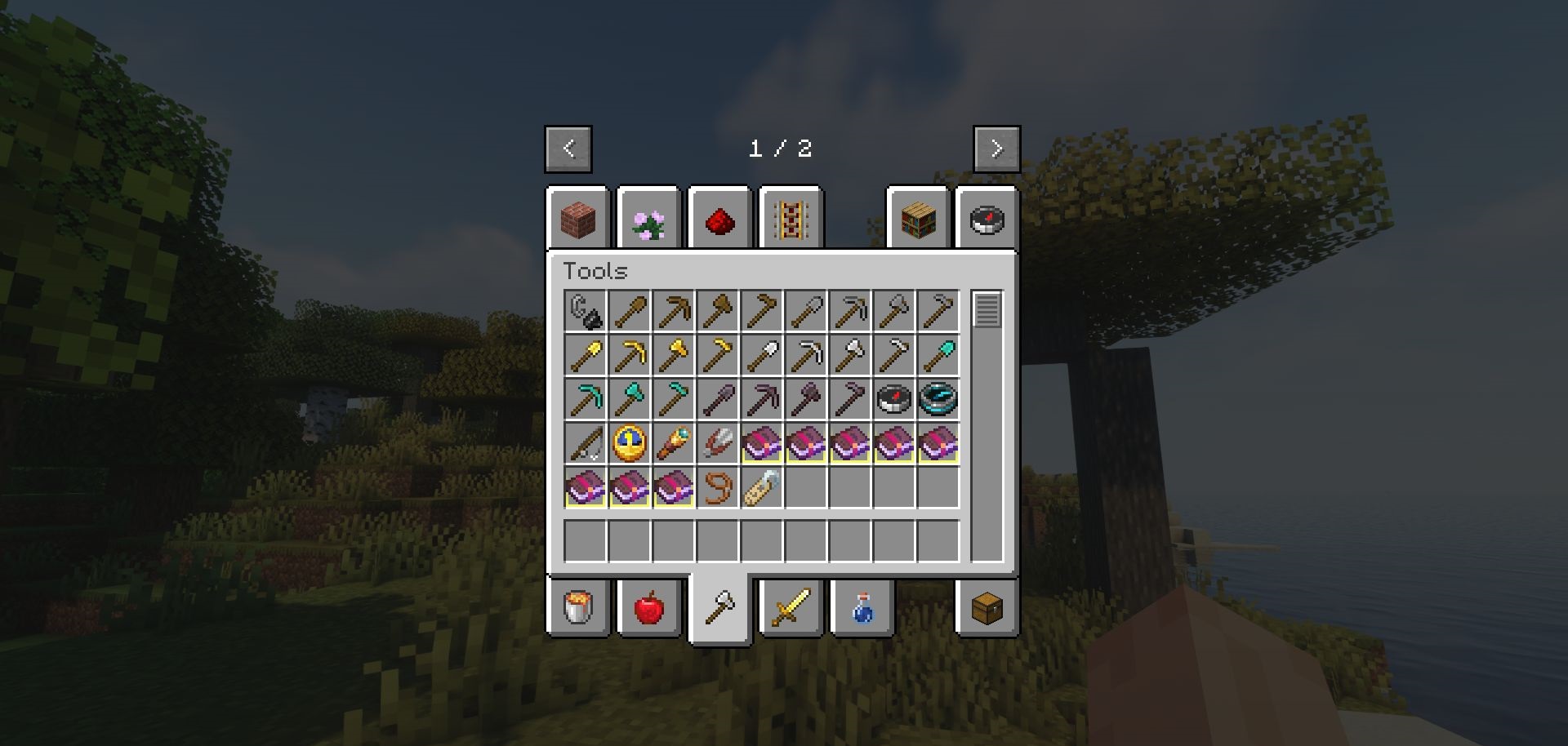Сравнение инвентаря с модом Item Borders и без него