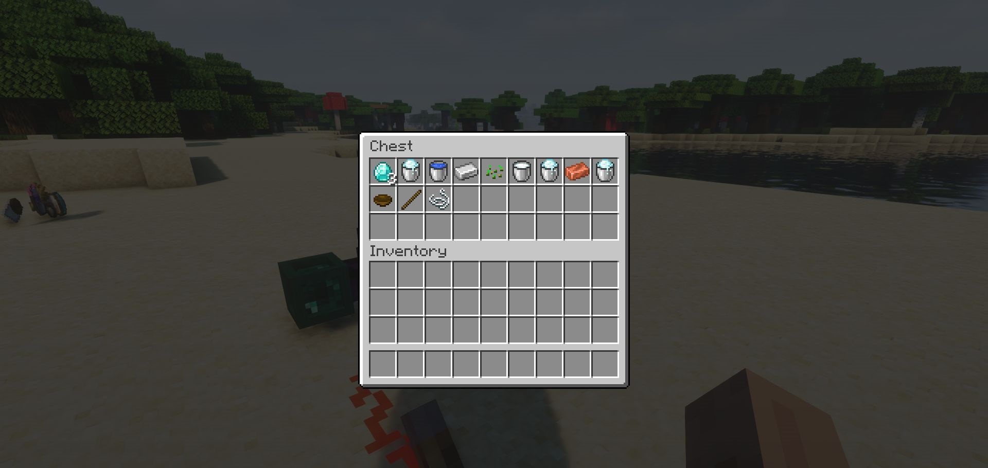 Пример работы Item Collector на ферме в Minecraft