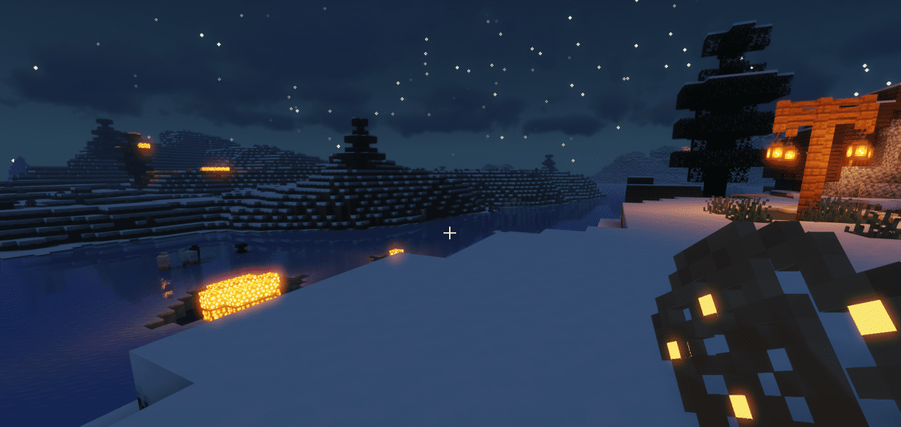 Светящиеся лишайники в пещере Minecraft для атмосферного освещения