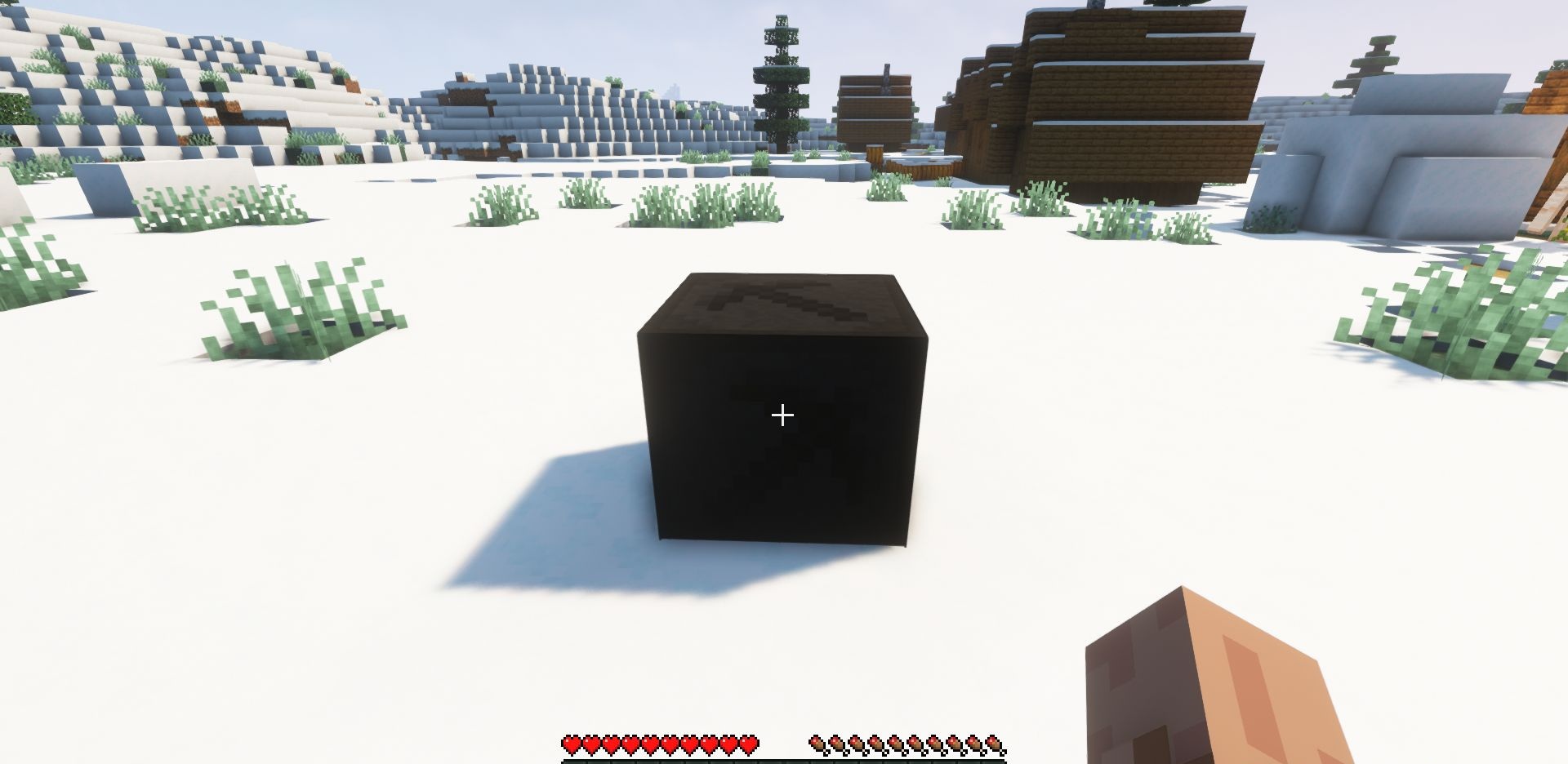 Игрок исследует новое измерение JAMD Mod в Minecraft, добывая редкие руды