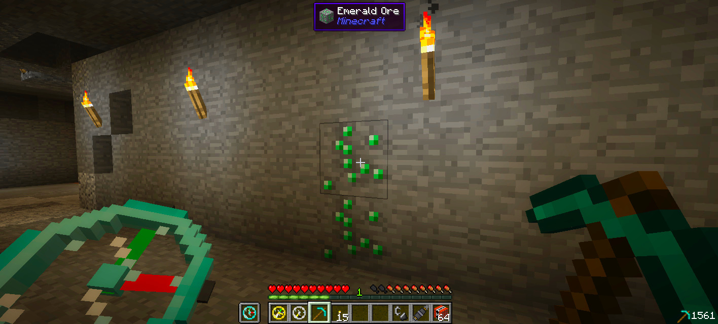 Интерфейс Advanced Finders в Minecraft с выбором типа руды для поиска