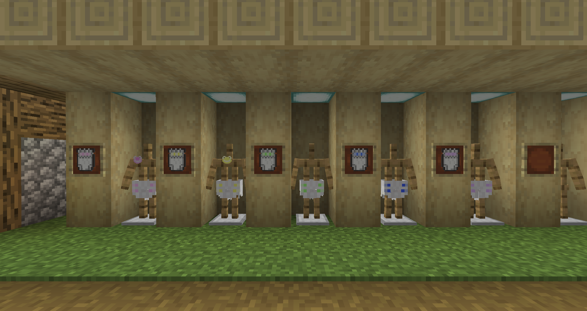 Игроки сражаются в PvP на сервере Minecraft в режиме Bed Wars