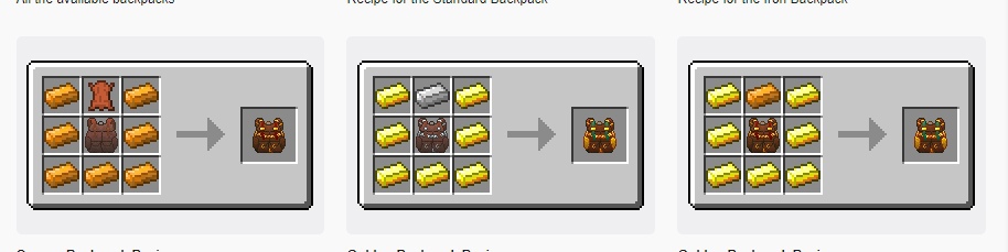 Процесс крафта рюкзака в Minecraft с использованием кожи, железа и других материалов