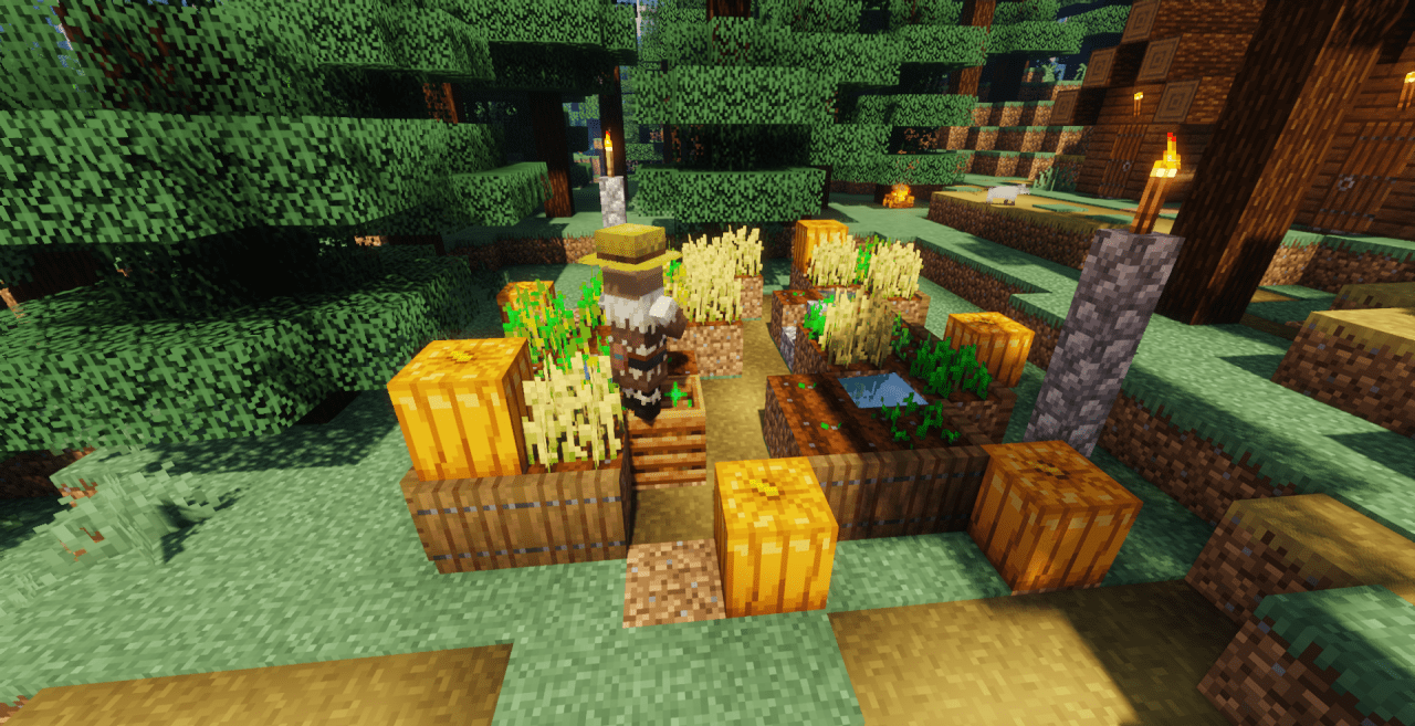 Пример новых текстур сельских жителей в Minecraft с разными оттенками кожи