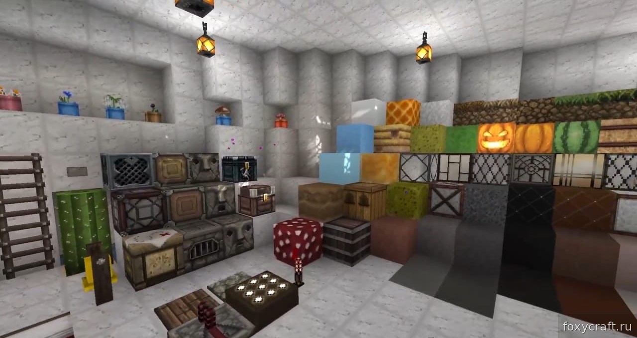 Сравнение стандартных и 3D-блоков в Minecraft с текстурпаком John Smith Legacy