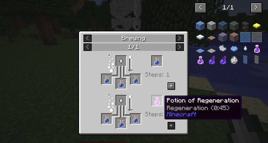 Сравнение интерфейса JEI и других модов для просмотра рецептов в Minecraft