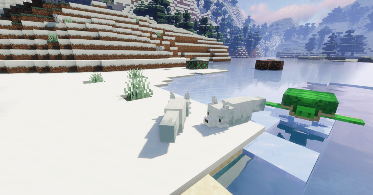 Сравнение стандартных и улучшенных лис в Minecraft