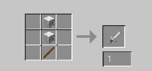 Крафт диоритового меча в Minecraft с рецептом из палок и диорита