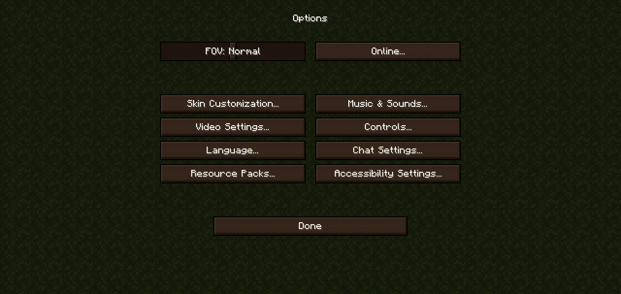 Главное меню Minecraft с применённым текстур-паком KrisKringle’s Lush GUI