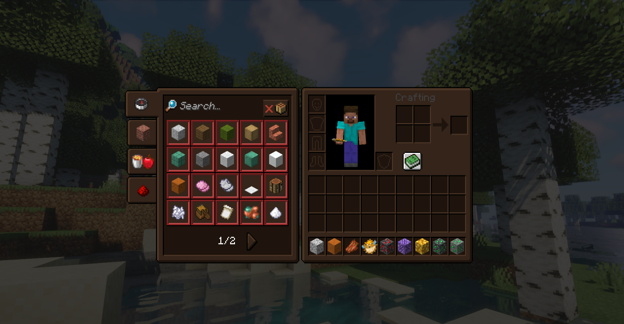 Главное меню Minecraft с текстур-паком KrisKringle’s Lush GUI