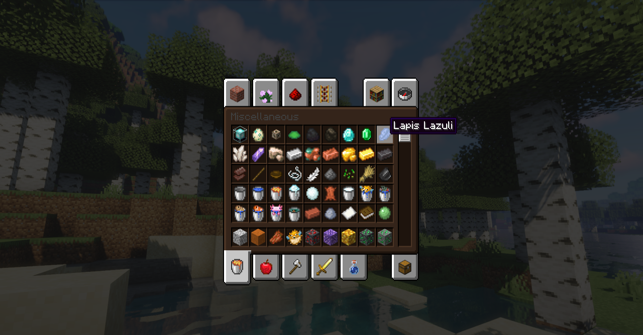Экран крафта в Minecraft с текстур-паком KrisKringle’s Lush GUI