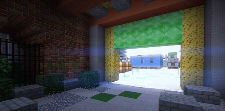 Ночной пейзаж в Minecraft с шейдерами KUDA, реалистичные тени и свет