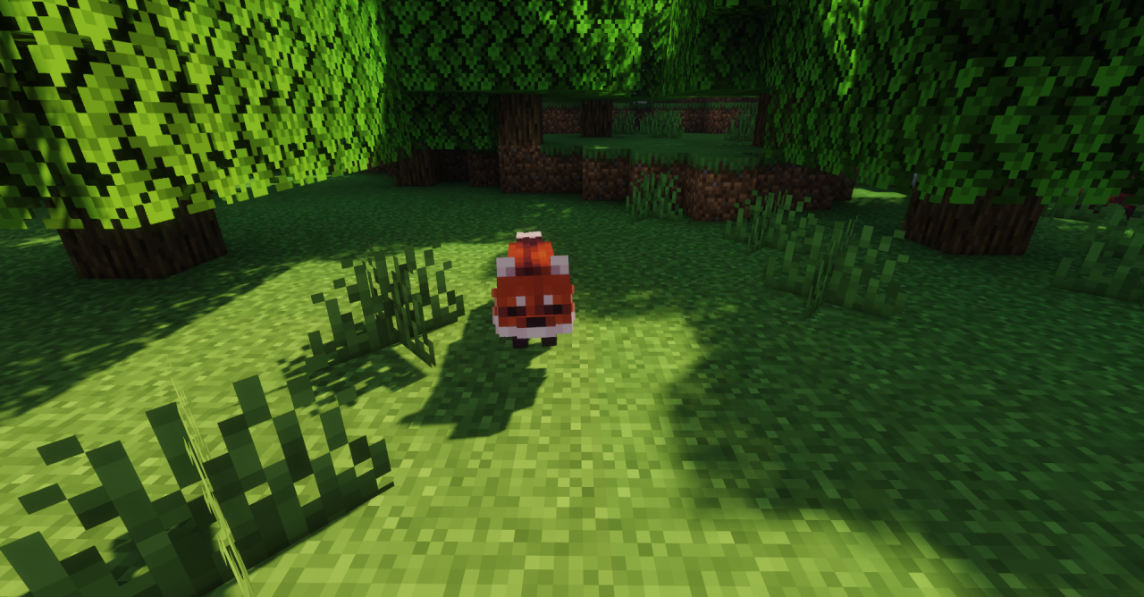 Разноцветные лисы из текстур-пака Lanostry’s Foxes в разных биомах Minecraft