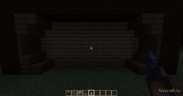 Анимация установки фонаря на стену в Minecraft с помощью мода Lanterns Belong on Walls