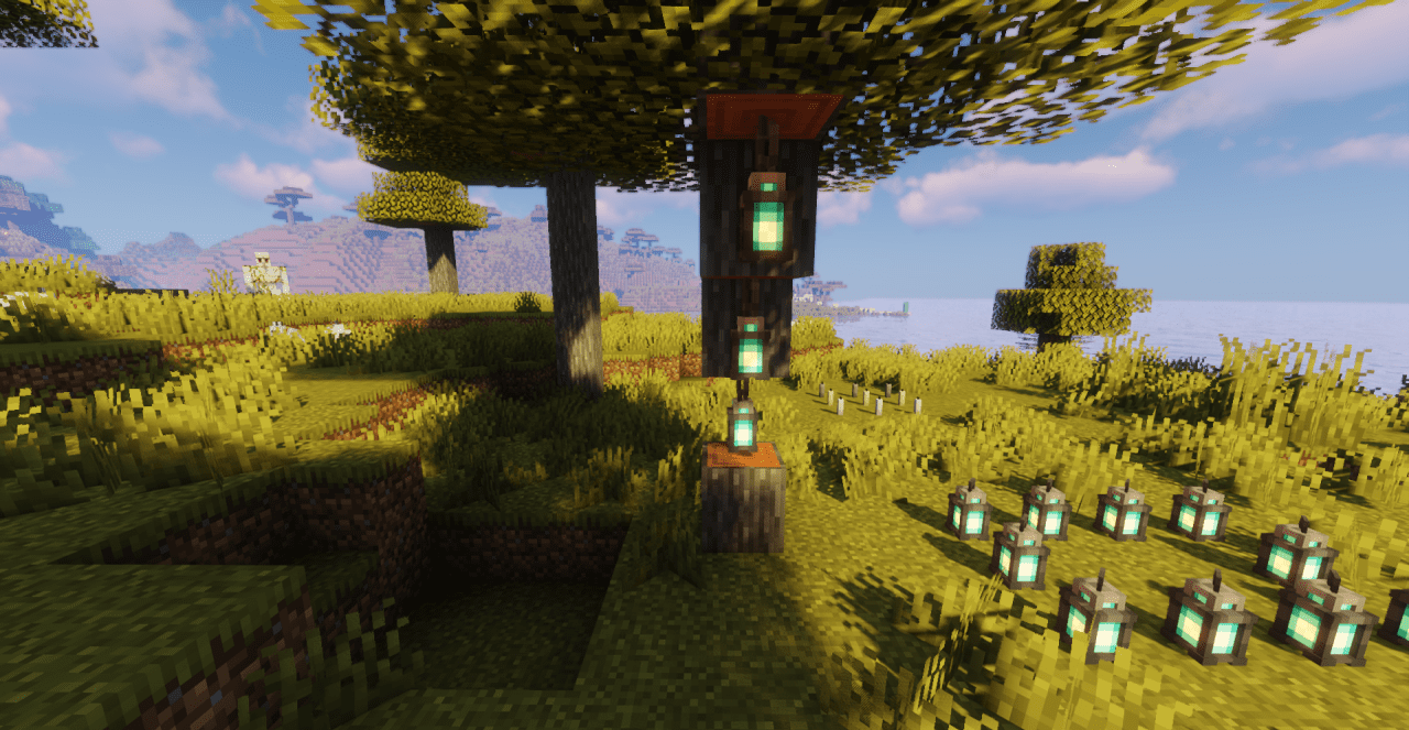 Фонари Нижнего мира с текстур-паком Lanterns Enhanced в Minecraft