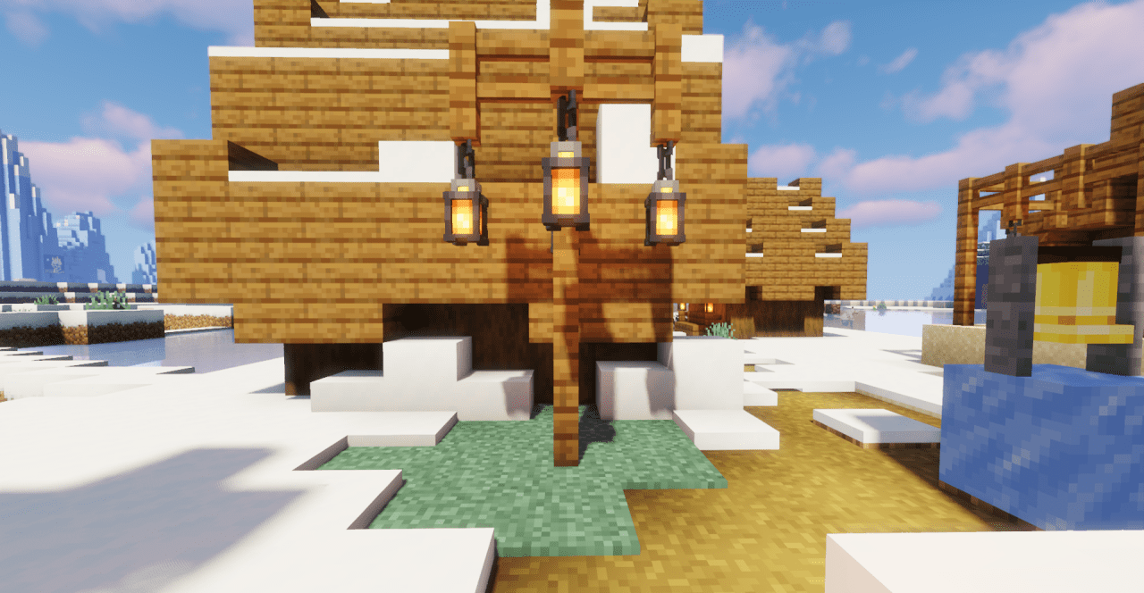 Реалистичное освещение фонарей в Minecraft с модом Lanterns Enhanced