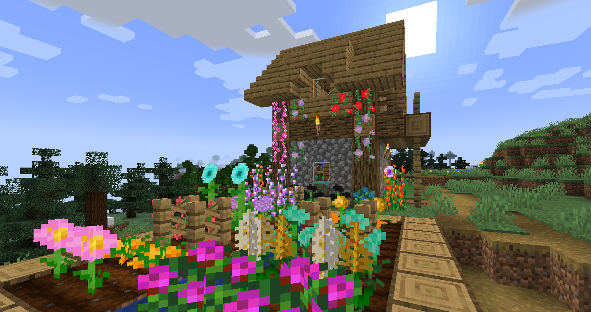 Уникальные цветочные гибриды в новом измерении Minecraft благодаря моде LDShadowLady’s Flower Breeding