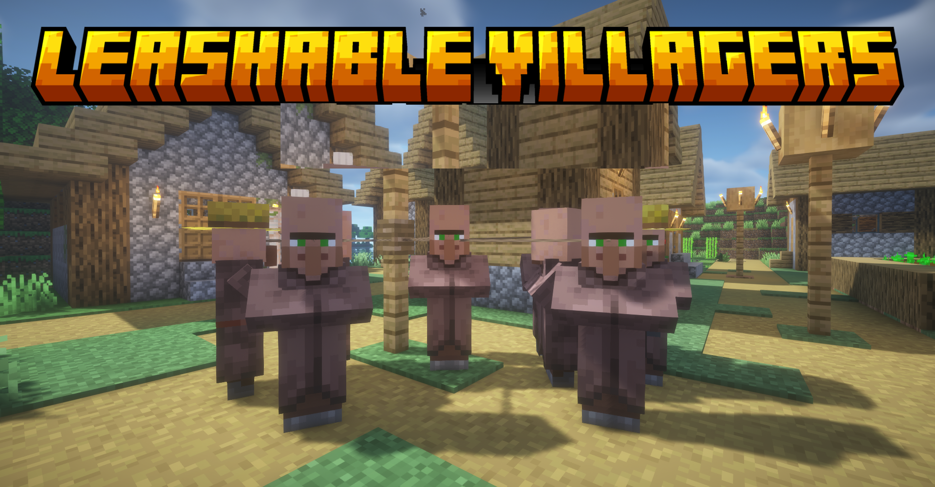 Leashable Villagers для Minecraft 1.21.5