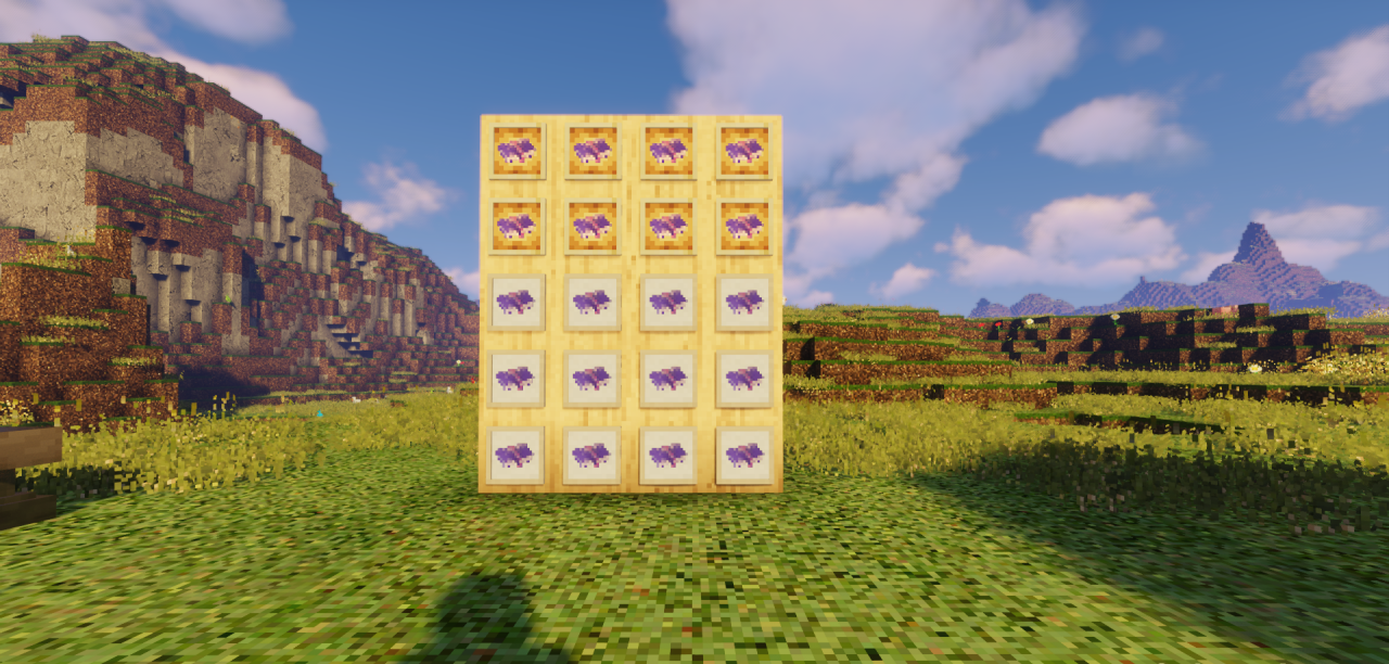 Неоновый лес в Minecraft с текстурпаком Limitless Prism, футуристическая природа