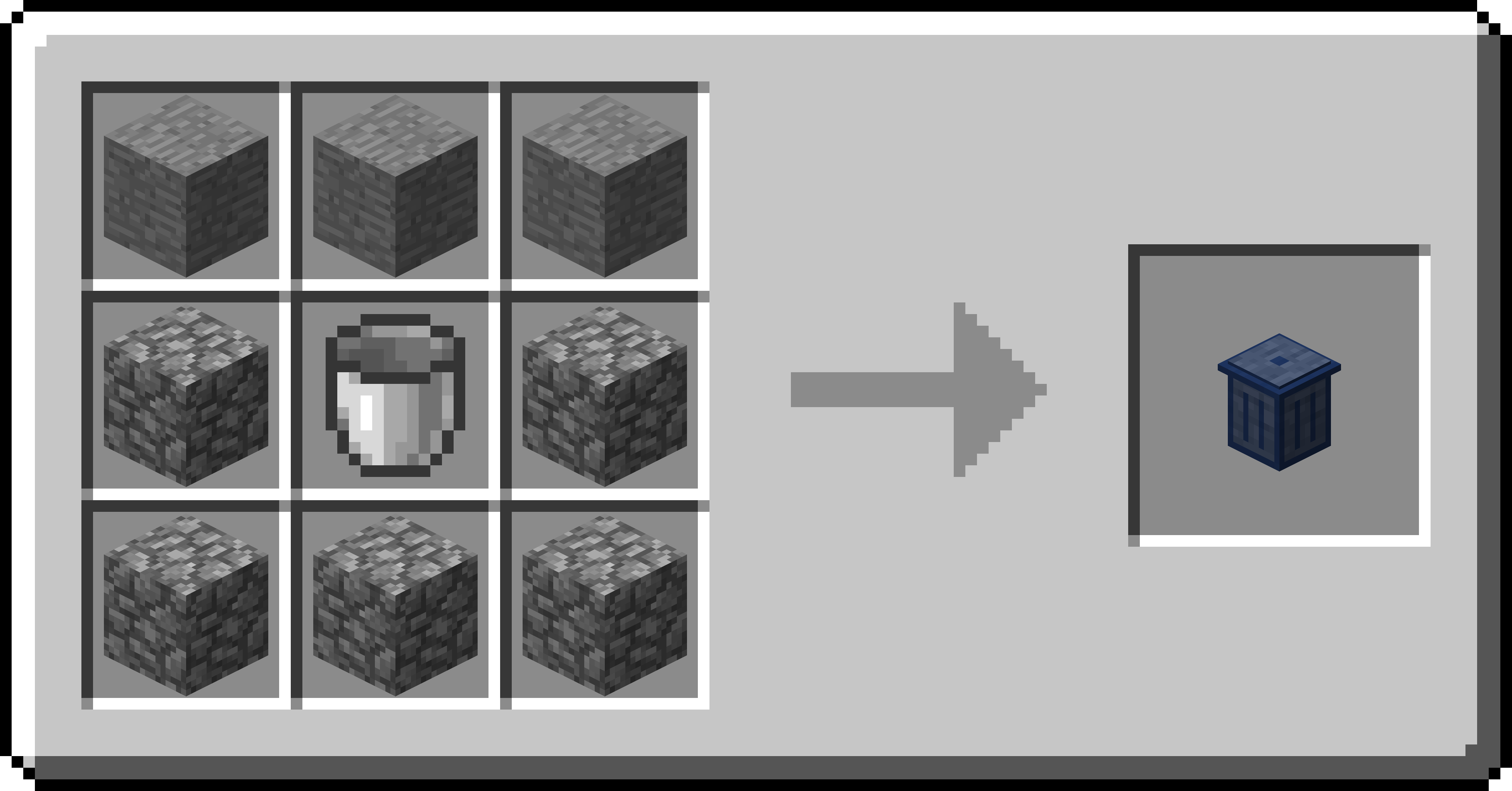 Готовый жидкостный мусорный бак в интерфейсе Minecraft