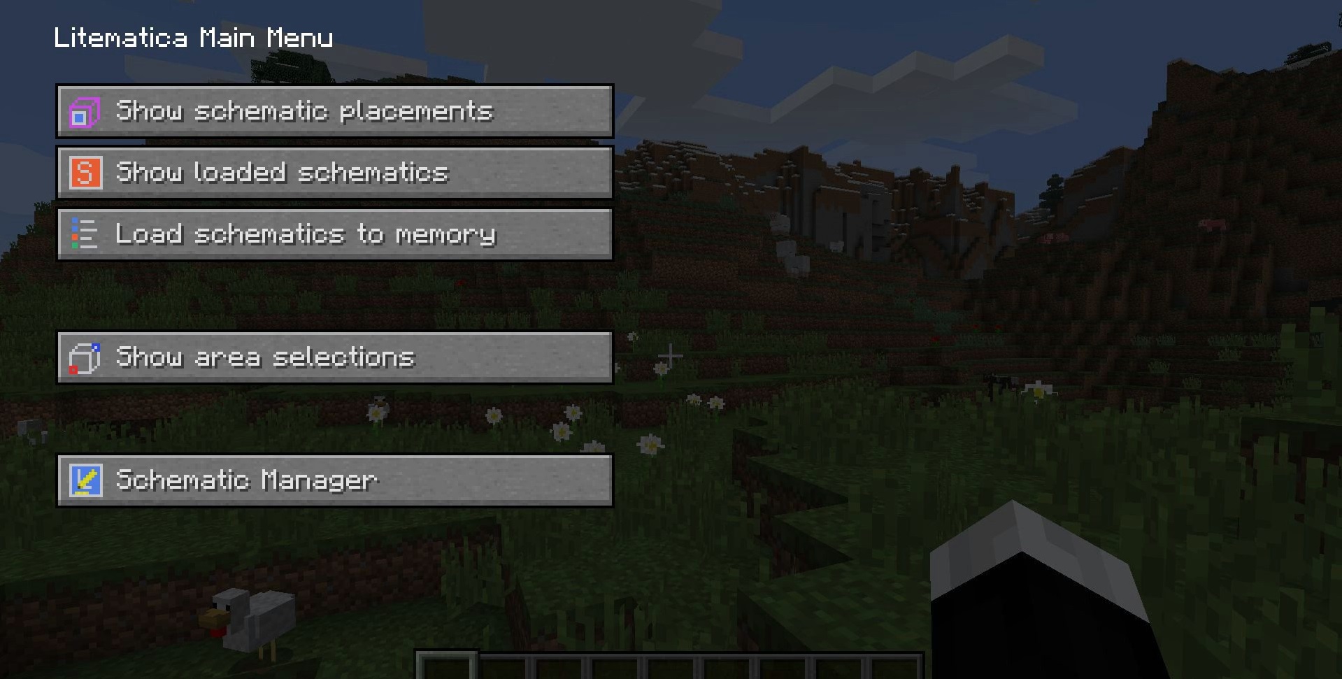 Пример использования Litematica для постройки замка в Minecraft