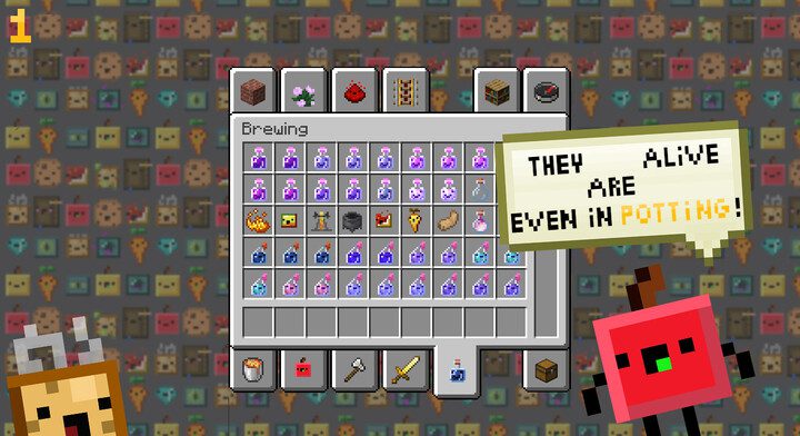 Анимированные предметы в инвентаре Minecraft с текстур-паком Living Items