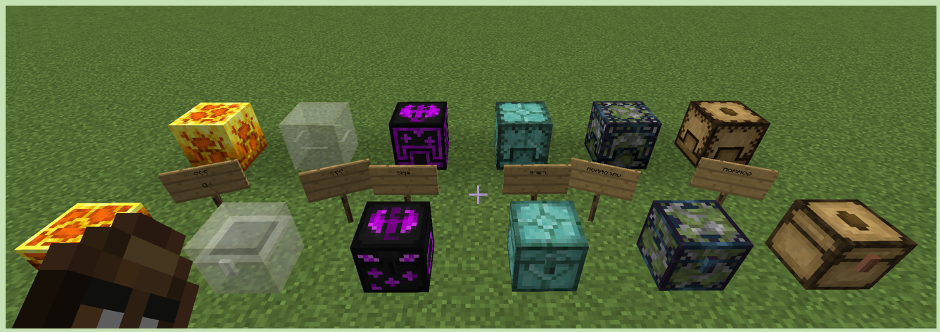 Редкие предметы из тематических сундуков в Minecraft с модом Modular Loot Crates