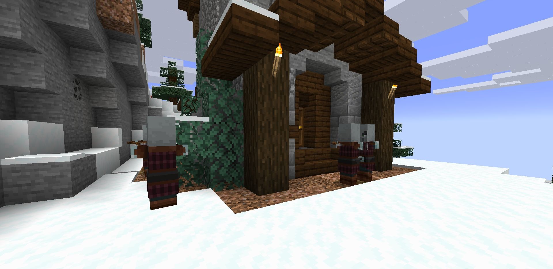 Улучшенные снежные деревни в Minecraft в скандинавском стиле