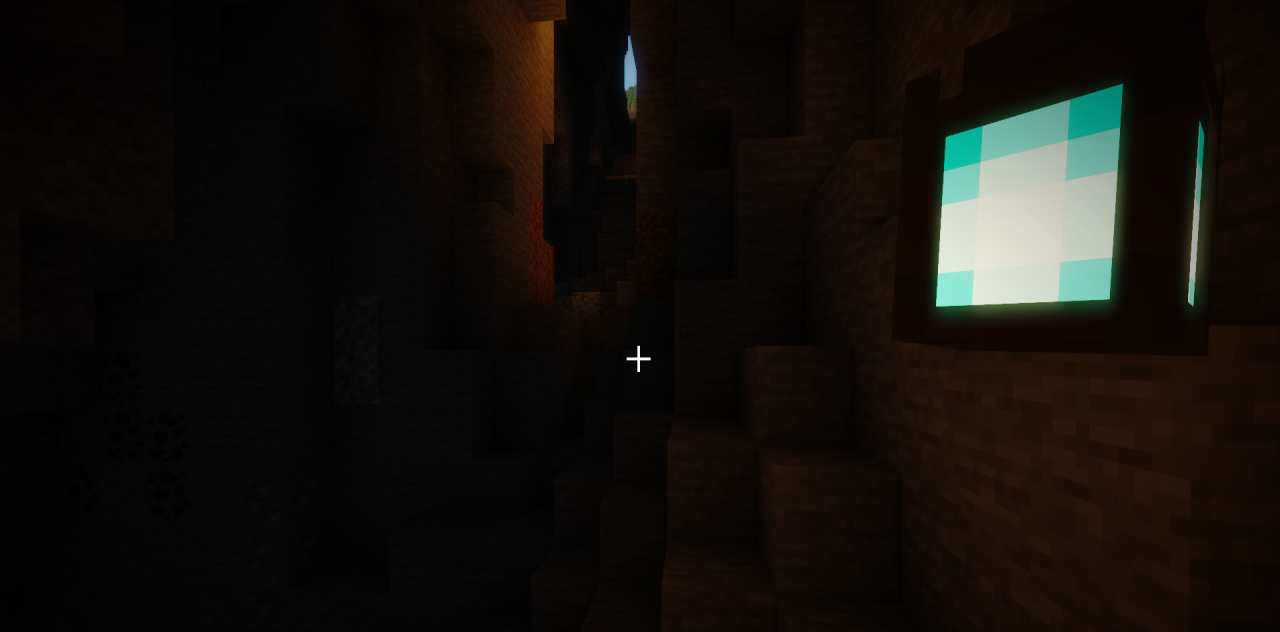 Эффектное ночное небо в Minecraft с модом Luminous, подсвечивающим окружение