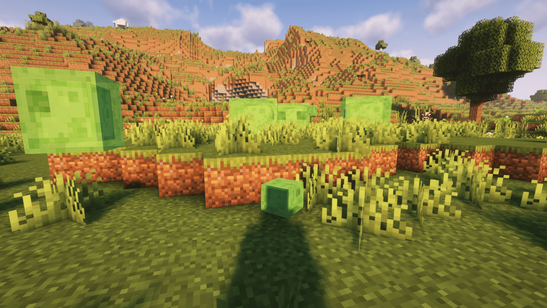 Кристаллический слизень в Minecraft с эффектом свечения