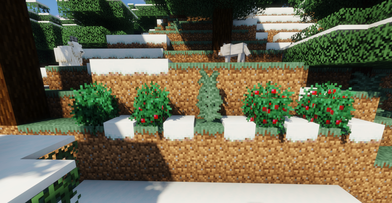 Готовый результат после установки Lush Bush в Minecraft