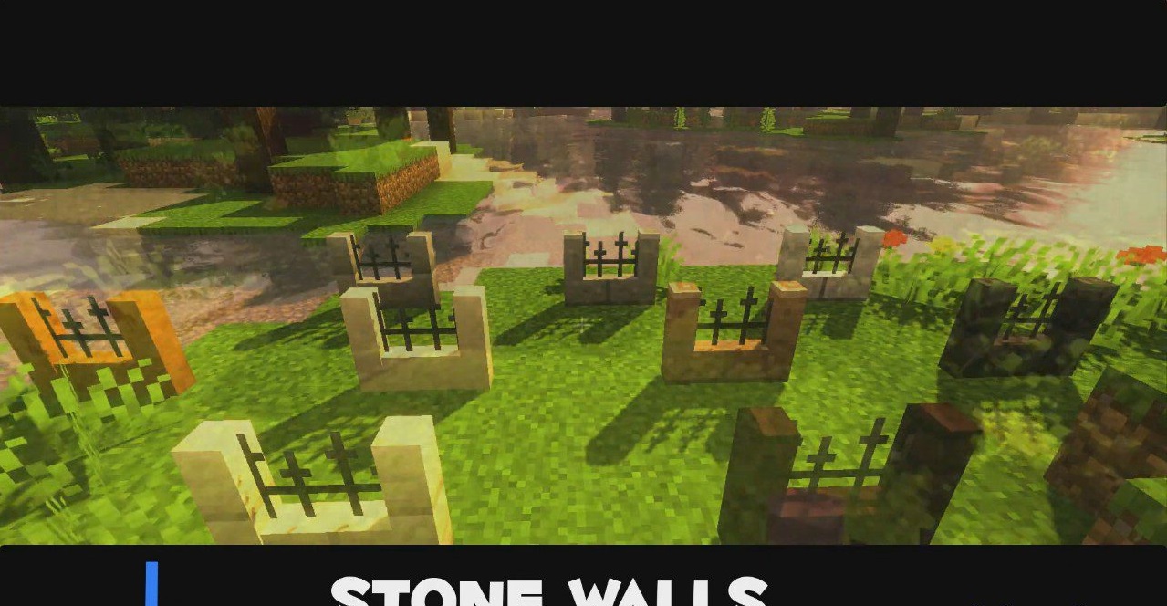 Готовые проекты с использованием декоративных заборов и стен в Minecraft