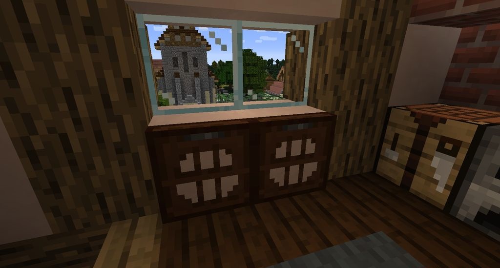 Люки из разных материалов в инвентаре Minecraft с модом Macaw’s Trapdoors
