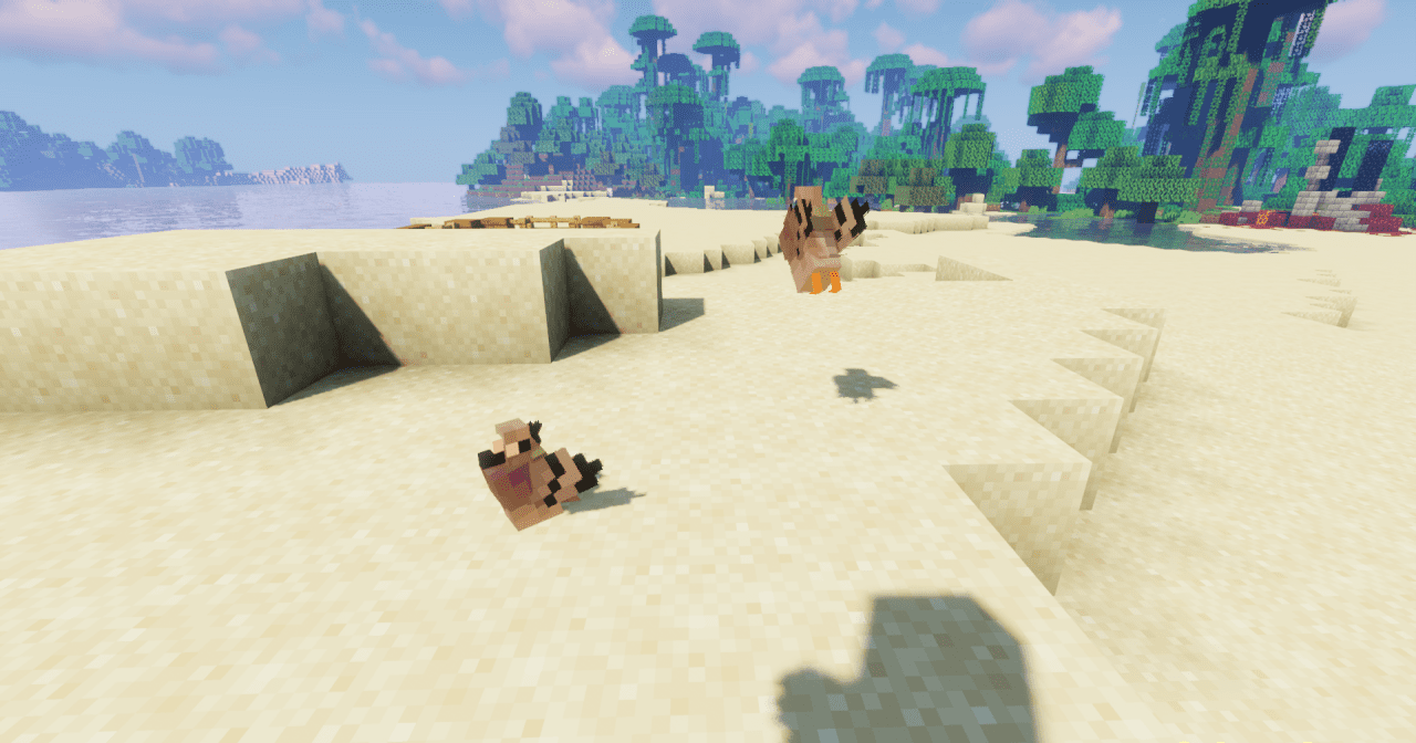 Голуби в полёте в Minecraft с модом Magex’s Pigeons