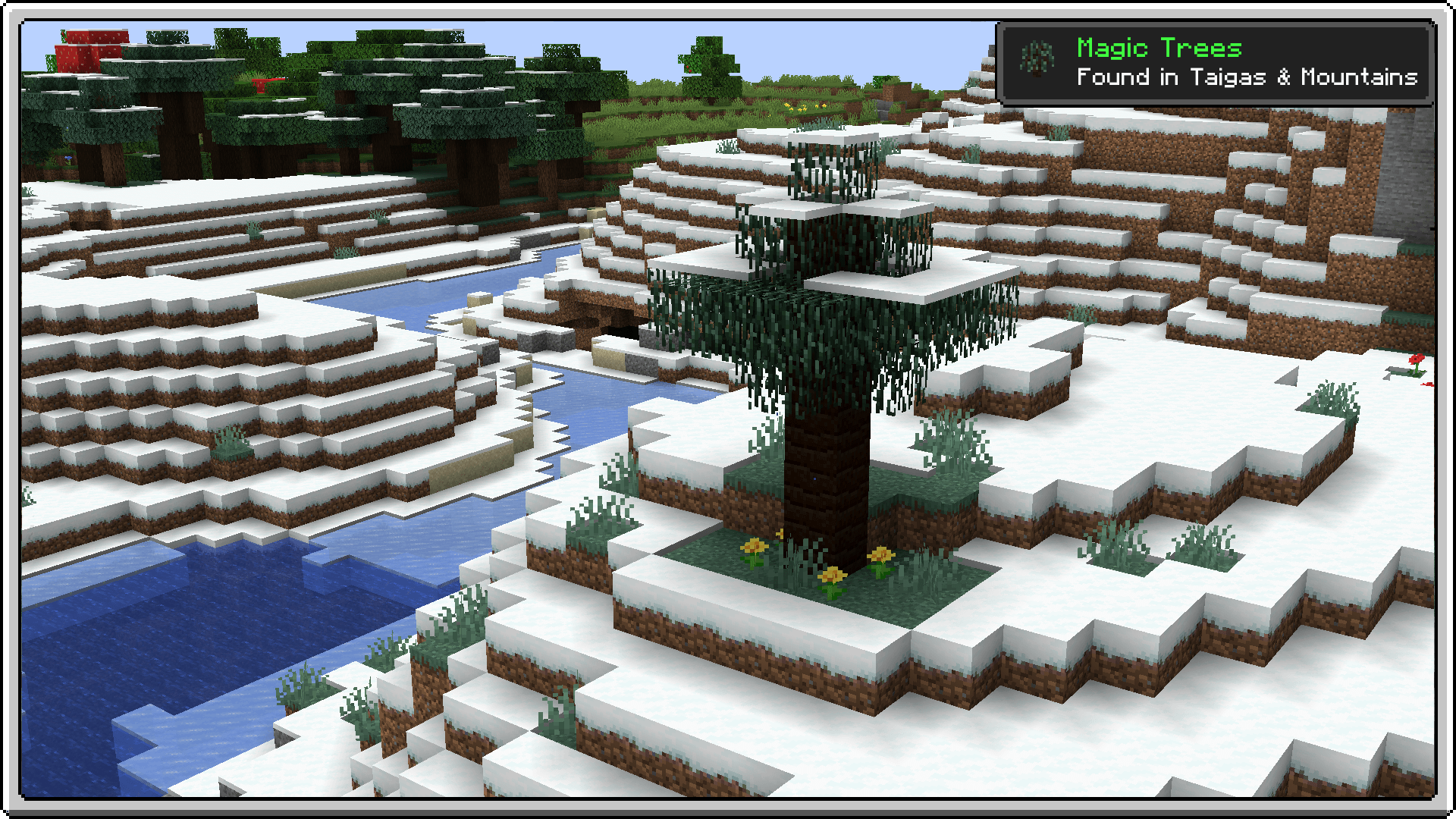 Волшебные деревья в Minecraft с необычной текстурой и светящимися элементами