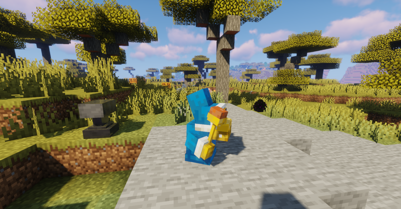 Игровой процесс с текстур-паком Magikoopa: персонажи Марио в мире Minecraft