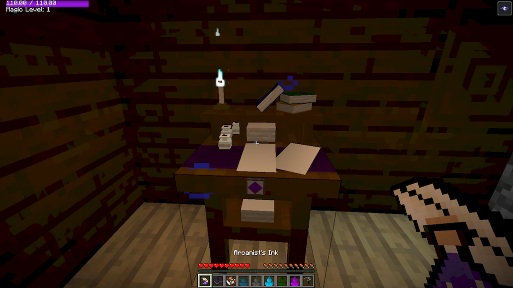 Игрок исследует магическую башню в Minecraft с модом Mana and Artifice